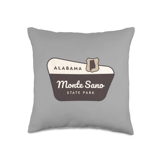 Monte Sano State Park Alabama AL Souvenirs Monte Sano State Park Alabama AL Welcome Sign Vacation Throw Pillow, 16x16, Multicolor
