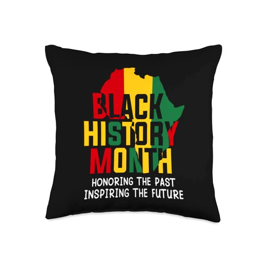 African American Graphic Images for History Months Black History African American-Heritage Throw Pillow, 16x16, Multicolor