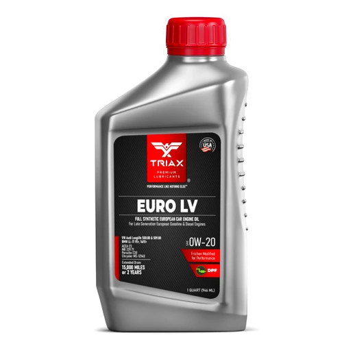 TRIAX Euro LV 0W-20 Full Syn PAO Esters Engine Oil Compatible with BMW LL-12+, LL-17+, MB 229.71, VW 508.00/509.00 (1 Quart)