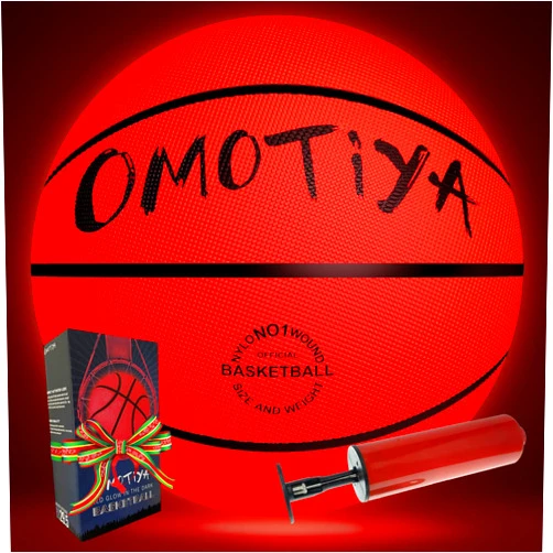 OMOTIYA Glow in The Dark Basketball, LED Light Up Basketball, Night Glowing Ball, Boys Girls Sports Gifts Accessories 8-12 Year Old, Toy Basketball Gifts Ideas for Age 8, 9, 10, 11, 12, 13+ Kid Teens