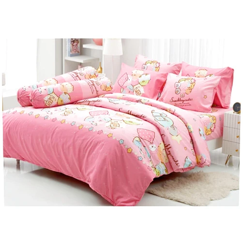 Tamegems Bedding Cute Sumikko Gurashi Official Licensed Bedding Set 059 (Pink, Twin Bed Sheet Set (Set A))