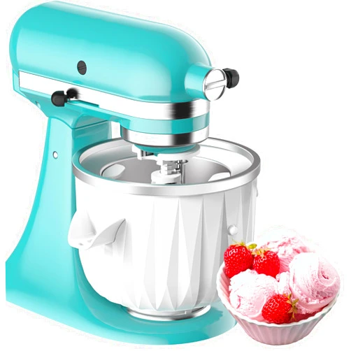 Coolcook Ice Cream Attachment for Kitchenaid, Compatible with 4.5 Qt and Larger Mixer, Replacement for Kitchenaid Ice Cream Maker 2-Quart for Sorbet, Gelato, Frozen Yogurt