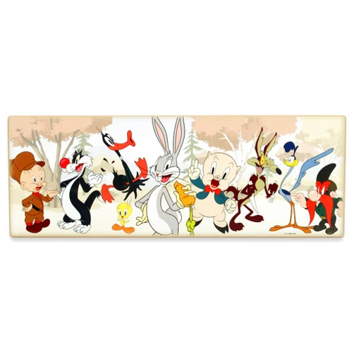 Open Road Brands Looney Tunes Character Lineup Wood Wall Decor - Large Looney Tunes Sign for Kids' Bedroom or Movie Room