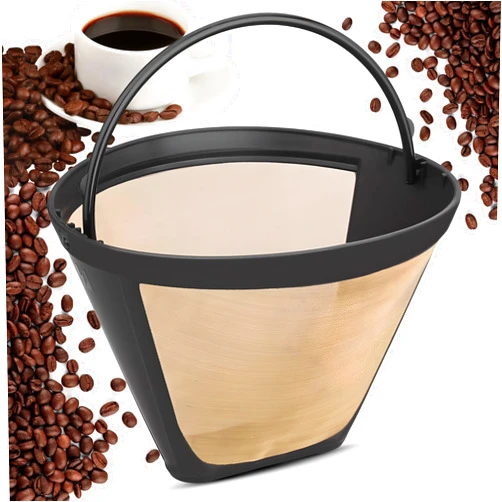 ALLAWANNA Reusable Filter for Cuisinart Coffee Tone Basket GTF 10 12 14 Cup - Eco Friendly Coffee Filters Reusable - No.4 Cone Style Replacement Permanent Coffee Filter for Cuisinart Machines and Brewers