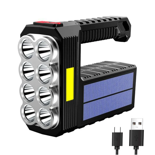 SJPRO Solar Flashlight Portable Lightweight Waterproof Spotlight for Fishing Outdoor Camping