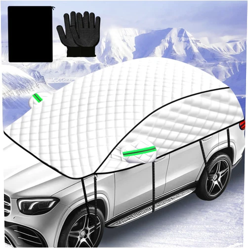 COFSODI Winter Car Windshield Ice and Snow Cover, Anti-Freezing and Frostproof Rainproof Essential Car Top Half Cover, Shield to Protect Sunroof and Side Windows, 157 in Exterior Accessory