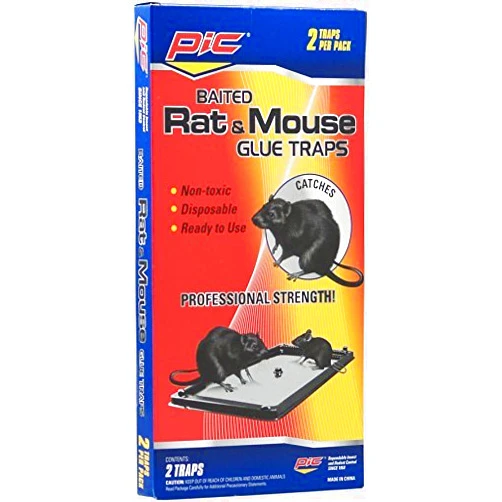 PIC Baited Rat & Mouse Glue Traps, 2 Count (Pack of 12)