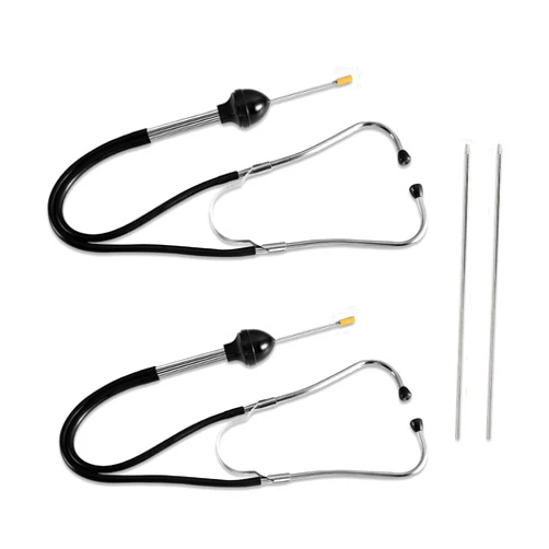 KITUREK Auto Mechanic Stethoscope Kit, Machines Diagnostic Controller Tester, Engine Stethoscope Set, Mechanical Internal Detector Stethoscope for Sound Noise Detection for Cars Trucks Motorcycles (2PCS)