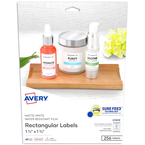 Avery Printable Blank Rectangle Labels, 1.25