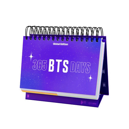 Cake 365 BTS DAYS New Cover Edition - Official BTS Merchandise, Daily Flip Calendar with Useful Korean Expressions Used by BTS, Perpetual Desk Calendar, BTS Year Poster Included, Kpop Merch