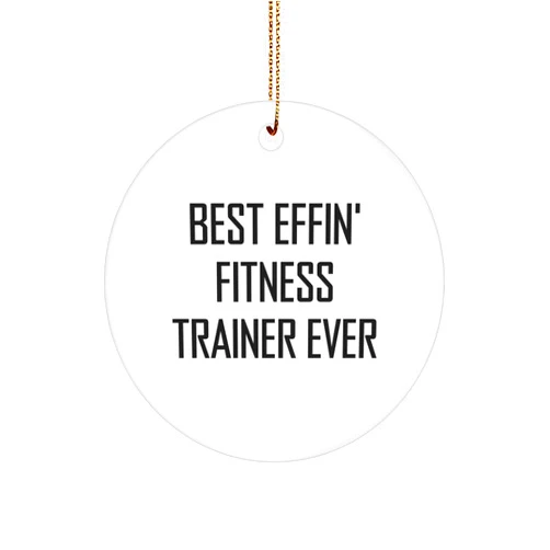 Generic Best Effin' Funny Fitness Trainer Ever Circle Ornament Gifts from The Fittest Trainer, Perfect Inspirational Fitness Trainer Inspired for Fitness Enthusiasts, Trainers, and Gym Lovers