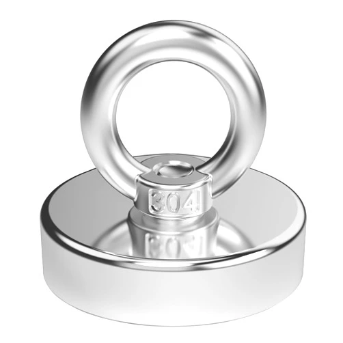 Magnetpro Fishing Magnet, 440 Lbs Pulling Force Strong Neodymium Magnet Heavy Duty, Rare Earth Magnets with Eyebolt, Diameter 2.36 inches for Magnetic Fishing, Hunting, Retrieving in River