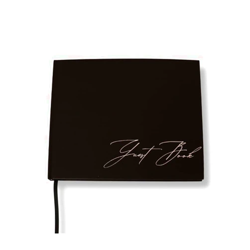 Generic Elegant Guest Book for All Occasions with Complimentary Metal Ball Pen - Versatile Black Matte Cover, Perfect for Weddings, Baby Showers, Memorial Services, and Celebrations of Life