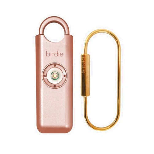 She's Birdie She’s Birdie–The Original Personal Safety Alarm for Women by Women–LOUD Siren, Strobe Light and Key Chain in a Variety of Colors (Metallic Rose)