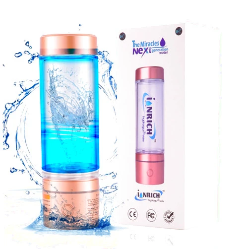 IONRICH HYDROGEN WATER Bottle |SPE-PEM Technology| Platinum ct. Plates | No Chlorine No Ozone Mixing| H2 1500 ~ up to 4000 PPB* | -ORP -300 to -500 mv| Purity 99.96% H2 | Health Benefit