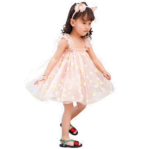 AGQT Baby Girls Tulle Tutu Dress Birthday Party Tulle Babydoll Dresses Size 9M-4T