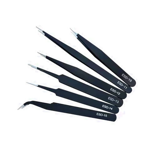 WELANGBN 6PCS Precision Tweezers Set, Upgraded Anti-Static Stainless Steel of Tweezers, for Electronics, Soldering, Laboratory Work, Jewelry-Making, Model, Craft