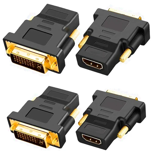 DKARDU Gold-Plated HDMI to DVI Adapter, Bi-Directional DVI Male (24 + 5) to HDMI Female Converter Adapter for Projector, HDTV, PC, TV, for PS3, for PS4 (4 Pack)
