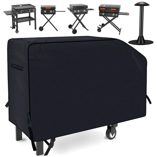 NEXCOVER 28 Inch Griddle Cover | for Blackstone 28 Inch 2 Burner Griddle Cooking Station | Waterproof Heavy Duty Gas Grill Cover | 600D Polyester Anti-UV Canvas Flat Top BBQ Cover with Support Pole.