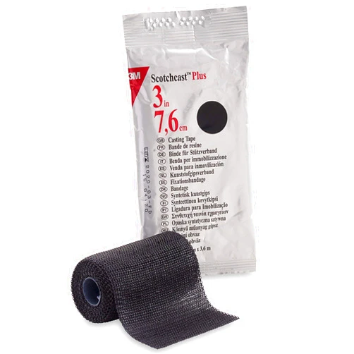Scotchcast Plus 3M Scotchcast Plus Cast Tape 3 Inch X 12 Foot Fiberglass Black, 82003A - One Roll