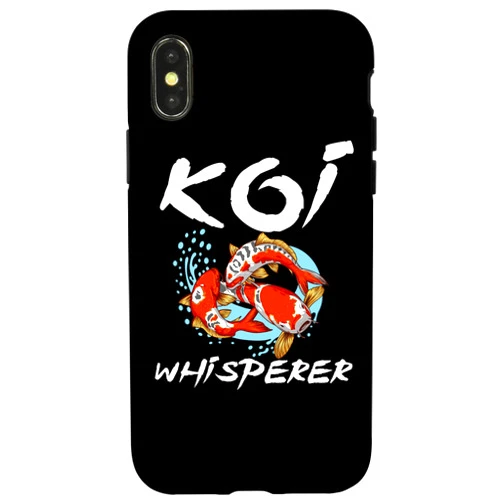 Cute Love Japanese Carp Swimming Animals Designs iPhone X/XS Funny Koi Whisperer Gift Nishikigoi Fish Lover Men Women Case