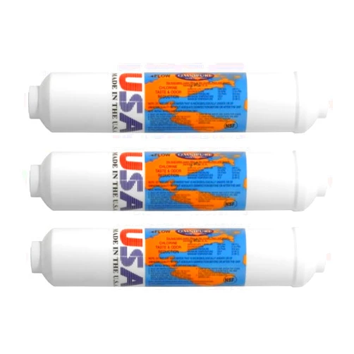 IPW Industries Inc. - Omnipure 3-Pack Inline GAC and Phosphate Scale Inhibitor Filter (SCL10-B) for Undersink Water Filter and Reverse Osmosis Systems