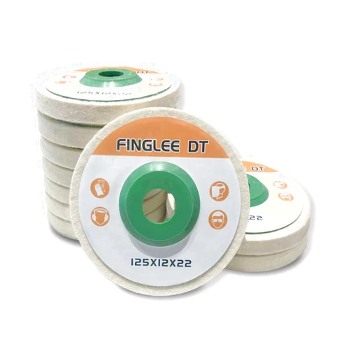 FINGLEE DT 10Pcs 5 Inch Wool Felt Buffing Wheel Felt Polishing Pads for Angle Grinder Rotary Tool Abrasive Grinding