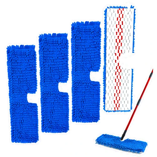 GFRED 4 Pack Mop Head Replacement Compatible with O-cedar Hardwood Floor 'N More Microfiber Dual or 3-Action Flip Mop Refill Chenille Mop Replace Pads for Ocedar Dual-Action Flip Mop,Reusable & Washable Pad