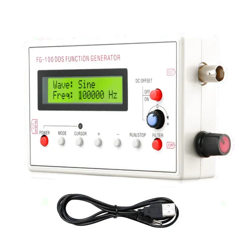 Seesii 1HZ-500KHZ DDS Functional Signal Generator, Seesii DDS Function Low Frequency Signal Generator Sine/Triangle/Square/Sawtooth Waveform
