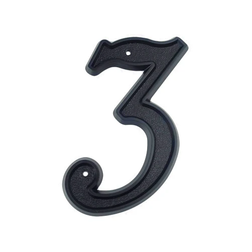 HASWARE 5.5 inch House Number Modern Door Numbers Street Home Address Numerals,Black ABS Plastic (3)