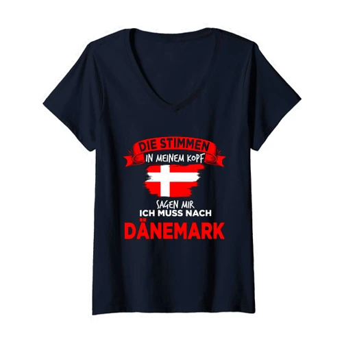 Dänisch Däne Dänemark Geschenkidee Danish Scandinavia Copenhagen Denmark V-Neck T-Shirt