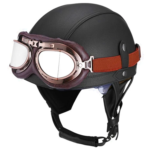 BDTOT Half Helmet Retro Style Cap Half Shell Helmet DOT/ECE Certified Open-Face Motorbike Helmets Fashion Baseball Cap Jet Style Motorcycle Helmet for Scooter Moped Cap Street Cruiser