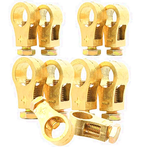 PUSKIU Pure Copper Battery Connection Clip, 5 Pair Upgarde Car Battery Terminal Connectors Kit Universal Negative and Positive Car Battery Cable Terminal Clamps Connectors for Car Van Carts Boat