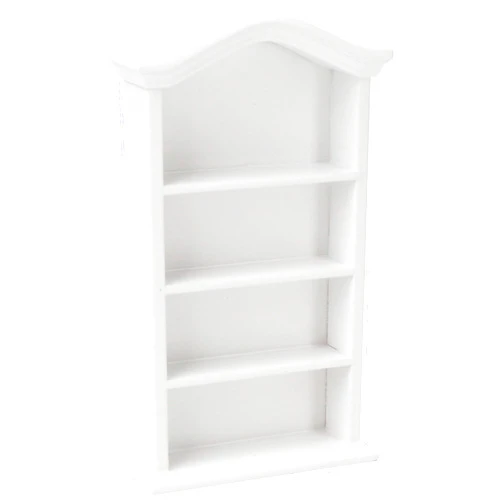 Marsrut Dollhouse Bookcase 1:12 Scale Miniature Mini Bookshelf Doll House Book Shelves for Small Items Accessories Furniture Wooden 4 Floors Display Cabinet Decoration Home Bedroom, White