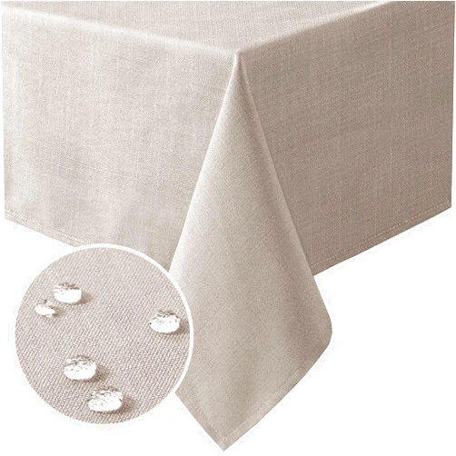 H.VERSAILTEX Linen Textured Table Cloths Square 54 x 54 Inch Premium Solid Tablecloth Spill-Proof Waterproof Table Cover for Dining Buffet Feature Extra Soft and Thick Fabric Wrinkle Free, Taupe