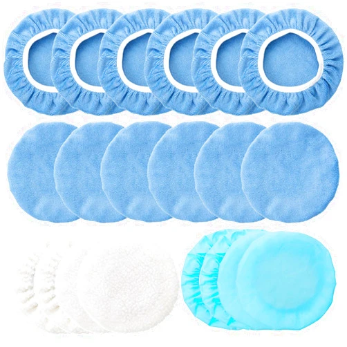 Mudder 20 Pieces 9 to 10 Inches Buffer Pads Car Polisher Bonnet Orbital Buffer Bonnets Bonnet Polishing Bonnet Buffing Pad Cover