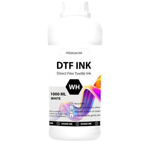 Kminoteh DTF White Ink 1000ML DTF Transfer Ink for PET Film, Premium Pigment Ink Refill for P600 P800 DX5 DX7 R1390 XP600 i3200 4720 5113 Printers, High Fluidity & Coverage (33.8oz, White)