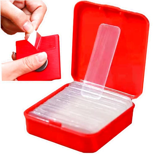 Kemaily Reusable Multifunctional Double Sided Adhesive Tape, 60/180/300 Pcs Double Sided Mounting Strong Sticky Wall Strips Transparent Tape Without Cropping, No Residue (60 Pcs)