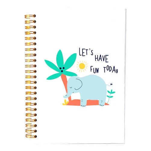 VNWEK Elephant Notebook - Elephant Journal, Elephant Gifts for Girls Women Kids, Cute Notebook for Women Girls, Let's Have Fun Elephant Spiral Journal Notebook 5.5x8.3,Writing Notebooks
