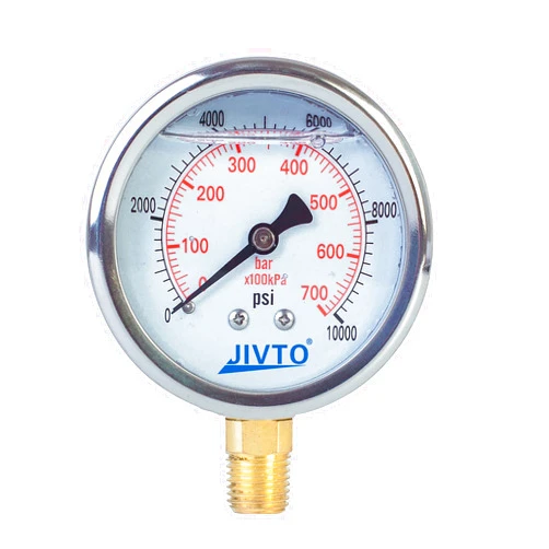JIVTO Pressure Gauge,Glycerin Liquid Filled,2.5