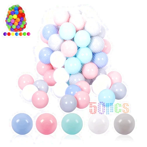 LANGXUN Soft Plastic Ball Pit Balls, Plastic Toy Balls for Kids, Ideal Gift for Baby Toddler Birthday, Ball Pit Play Tent, Baby Kiddie Pool Water Toys, Party Decoration