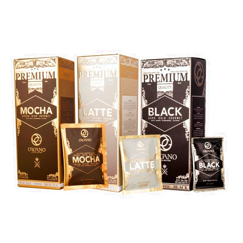 ORGANO 1 box Black Coffee, 1 box Cafe Latte and 1 Box Cafe Mocha 100% Certified Organic Gourmet Coffee