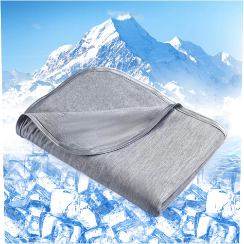 Danctec Cooling Blanket Twin for Night Sweats, Summer Double Side Throw for Hot Sleepers, Arc-Chill Q-Max>0.4 Cool Fiber for Bed Couch Sofa, Lightweight, Comfort, Thin, Single Size, 59x79in, Grey