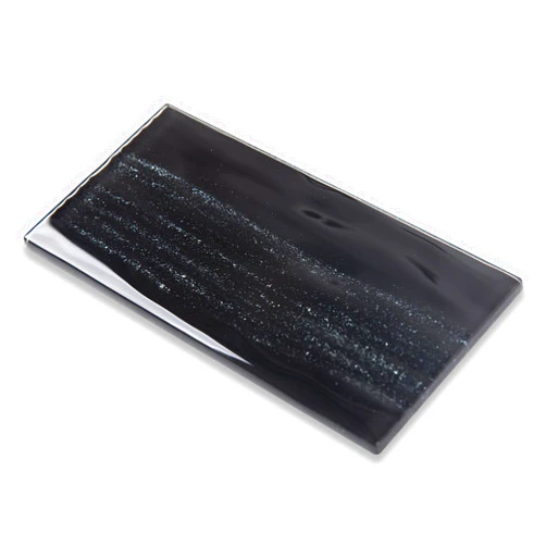 Adedeo Glass Subway Tiles Black 3 x 6 Inch Glass Tiles for Kitchen Backsplash Bathroom Shower Wall Pack of 32 Pieces