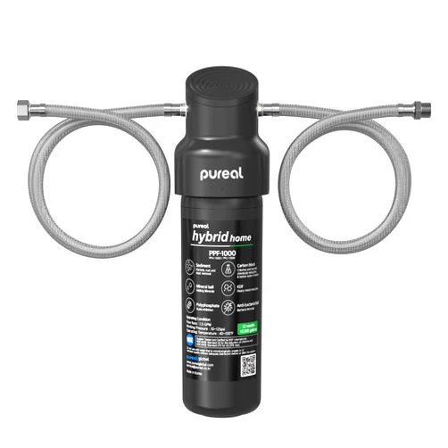 Pureal Hybrid Home PPU-1000K Under Sink Water Filter System, 10K Gallons, NSF/ANSI 42&372, Mineral Sediment Carbon Block KDF Polyphosphate Filter for Scale & Lead & Chlorine
