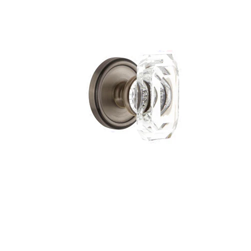 Grandeur 828224 Georgetown Rosette Double Dummy with Baguette Crystal Knob in Antique Pewter