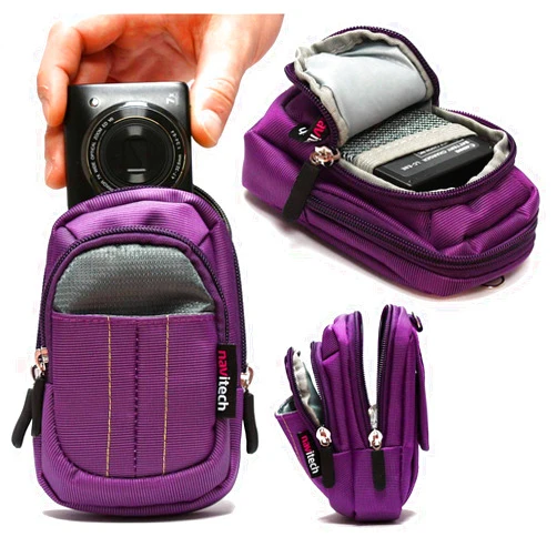 Navitech Purple Digital Camera Case Bag Compatible with YinFun 2.7K Ultra HD 24MP Compact Camera