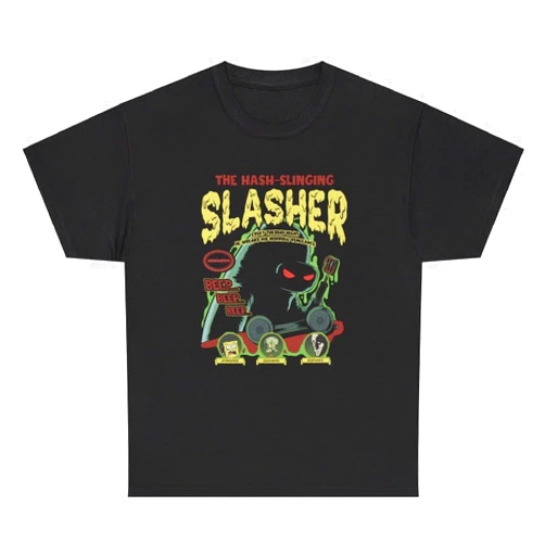 Varsity Mart The Hash Slinging Slasher T Shirt Funny Ironic Gen Z Weirdcore Tee
