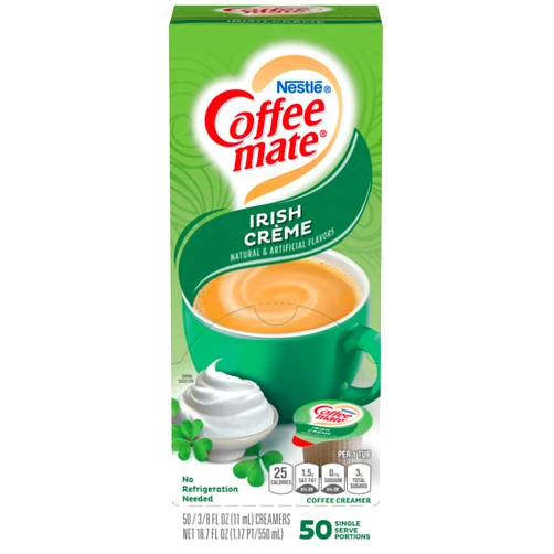 Nestle Coffee mate Liquid Coffee Creamer Singles, Irish Crème, 50 Ct Box