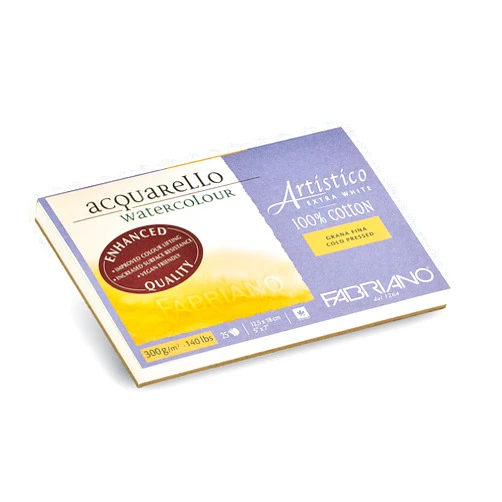 Fabriano Artistico Watercolor Block, 5 x 7, Extra White